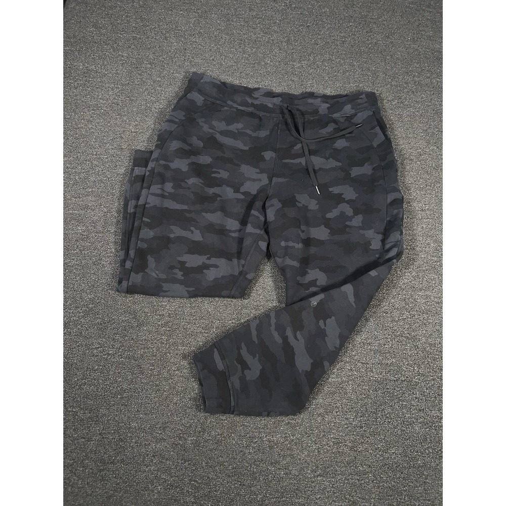 Lululemon Scuba High Rise Jogger Womens 20 Black Gray Camo Fleece Sweat Pants